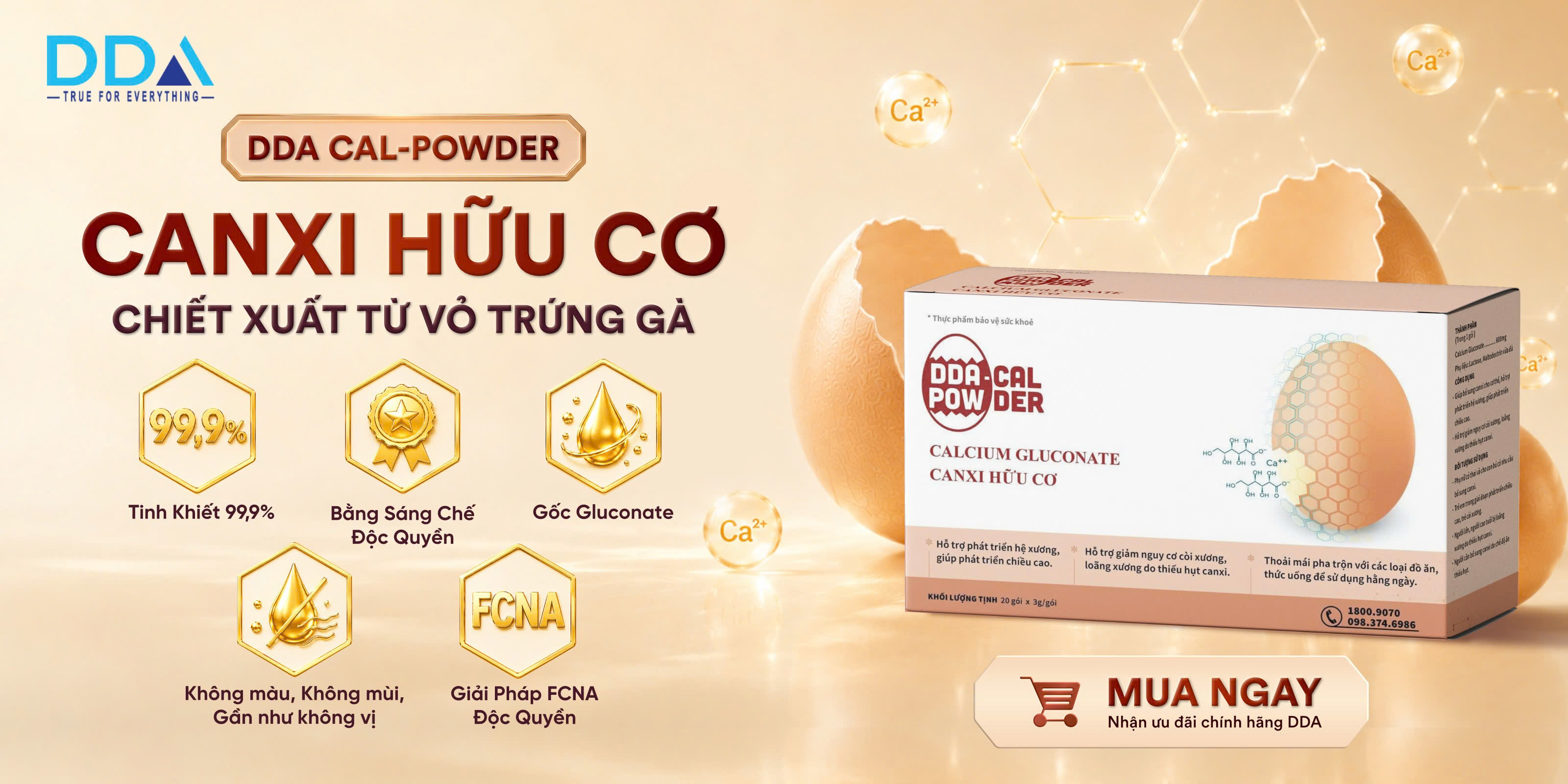 Mã vạch Canxi hữu cơ chiết xuất từ vỏ trứng gà